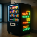 snack quarter machine illuminated on right